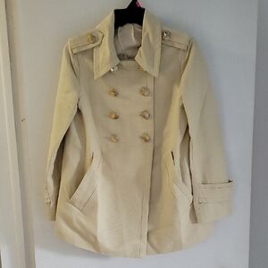 Marc By Marc Jacobs Cream Double-Breasted Trench Coat Sz XS